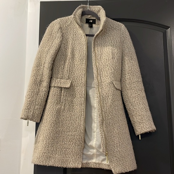 H&M Tan Wool Houndstooth Coat - Picture 5 of 10